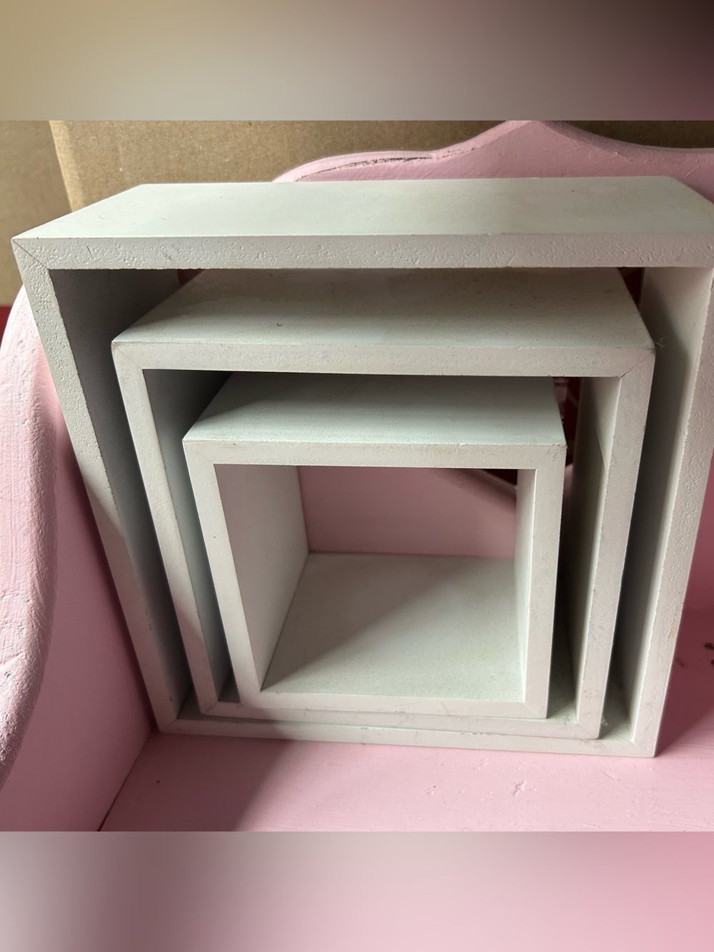 Neutral White Nested Square Wall Shelves - Stylish Home Wall Decor